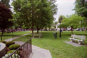 The view of parc expose from the park in the center of Wellsboro, PA.