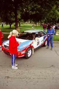 George Plsek / Renn Phillips Audi S2 Quattro at parc expose before the rally.