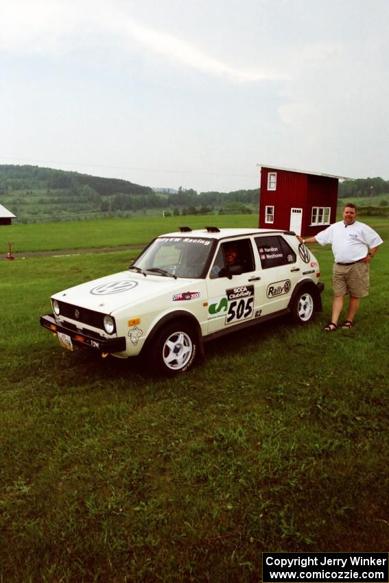 Jon Hamilton / Josh Westhoven VW Rabbit just prior to tech inspection.