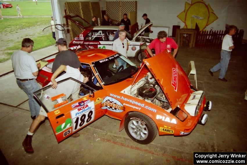 Andrew Havas / Scott Slingerland Mazda RX-7 goes through tech inspection.