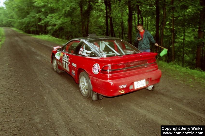 Scott Leonard / Dave Weiman Mitsubishi Eclipse GSX launches from the start of the practice stage.