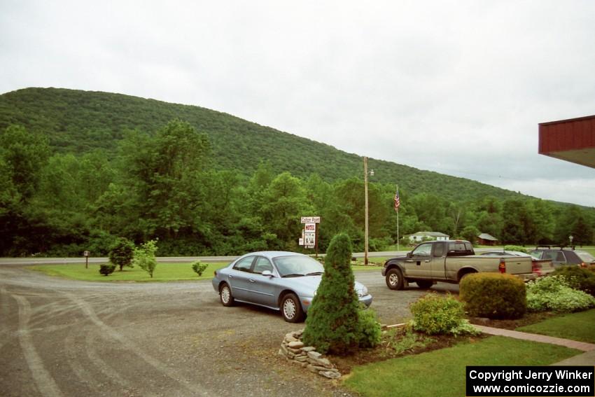 A view of the mountain outside of the Colton Point Motel near Wellsboro, PA.