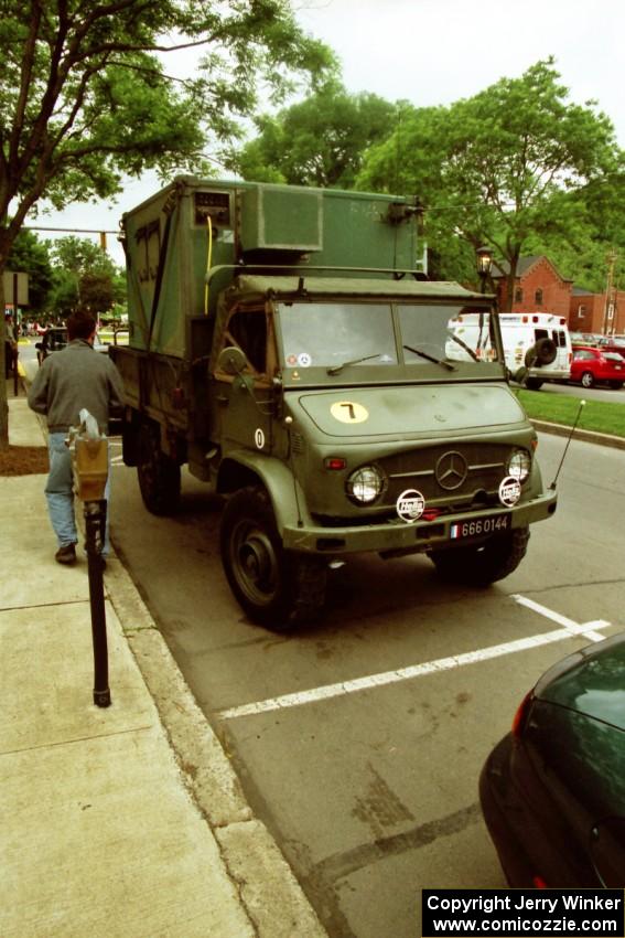 A Mercedes-Benz army vehicle was one of the sweep vehicles for the weekend.