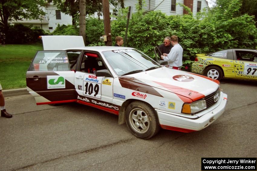 James Frandsen / Jeff Williams Audi 200 Quattro at parc expose before the rally.