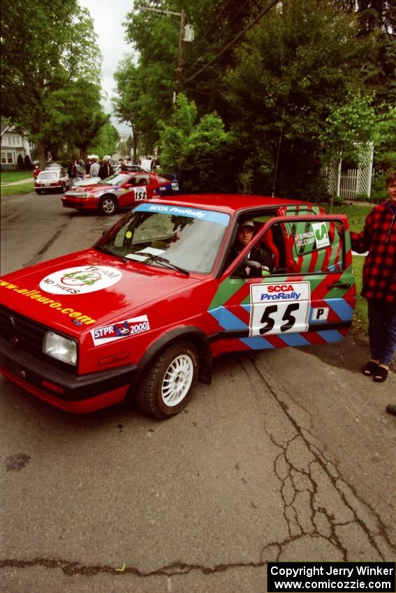 Brian Vinson / Luke Stuart VW GTI at parc expose before the rally.