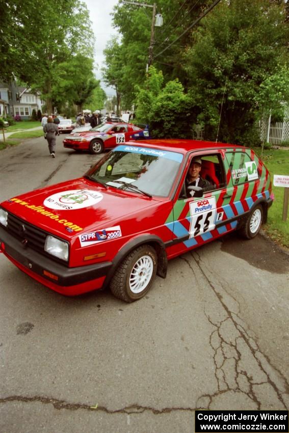 Brian Vinson / Luke Stuart VW GTI at parc expose before the rally.