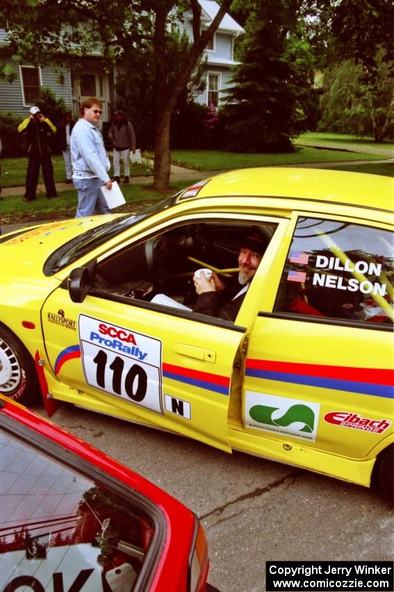 Mark Nelson / John Dillon Mitsubishi Lancer Evo IV at parc expose before the rally.