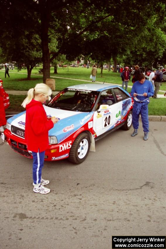 George Plsek / Renn Phillips Audi S2 Quattro at parc expose before the rally.