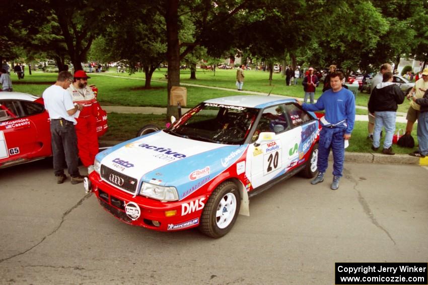 George Plsek / Renn Phillips Audi S2 Quattro at parc expose before the rally.