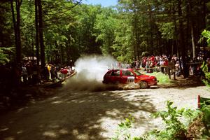 Chris Havas / Éric Tremblay VW Golf at the Asaph Campground spectator location on SS4, Phasa.