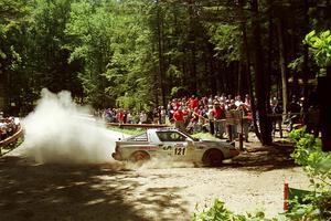 Mark Bowers / Duffy Bowers Mitsubishi Starion at the Asaph Campground spectator location on SS4, Phasa.