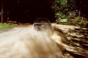 Jens Larsen / Bob Barrall Mazda RX-7 at the Asaph Campground spectator location on SS4, Phasa.