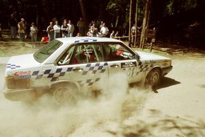 Gerry Brinkman / Will Sekella Audi 4000 Quattro at the Asaph Campground spectator location on SS4, Phasa.