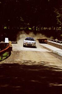 Paul Choiniere / Jeff Becker Hyundai Tiburon at the Asaph Campground spectator location on SS4, Phasa.