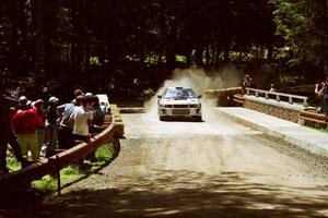 Sakis Hadjiminas / Brian Maxwell Subaru Impreza Turbo at the Asaph Campground spectator location on SS4, Phasa.