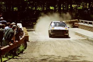 Ivan Orisek / Olga Orisek Audi 4000 Quattro at the Asaph Campground spectator location on SS4, Phasa.