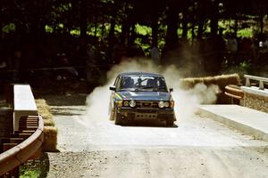 Mike White / Marc Goldfarb SAAB 99GLI at the Asaph Campground spectator location on SS4, Phasa.