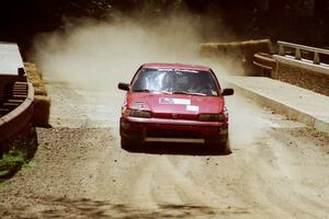 Charles Sherrill / Mark Rea Honda CRX Si at the Asaph Campground spectator location on SS4, Phasa.