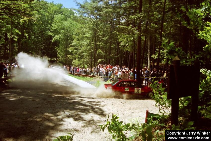 Jon Kemp / Gail McGuire Audi 4000 Quattro at the Asaph Campground spectator location on SS4, Phasa.