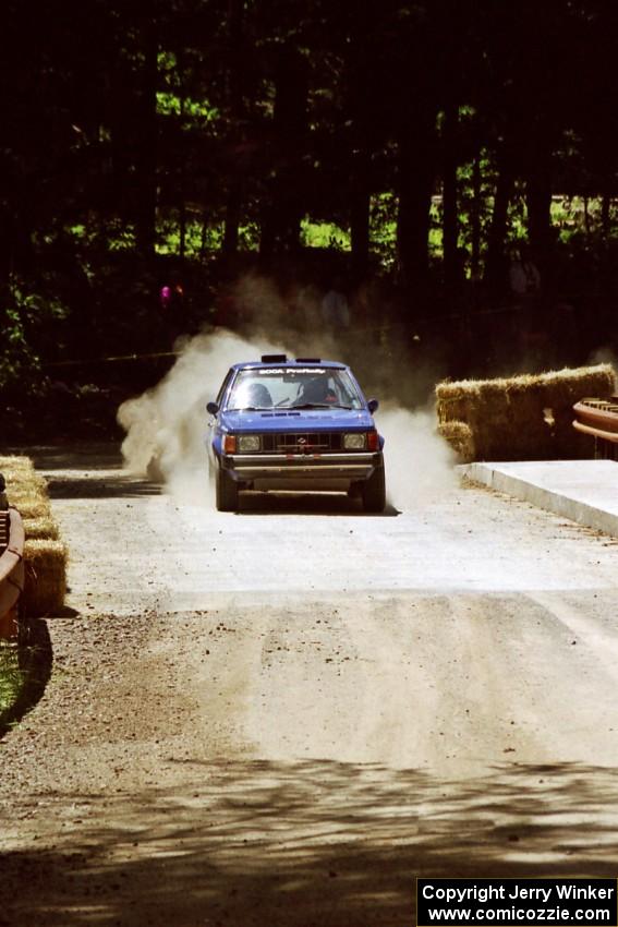 Mark Utecht / Brenda Corneliusen Dodge Omni GLH-Turbo at the Asaph Campground spectator location on SS4, Phasa.