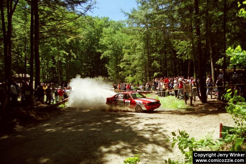Sylvester Stepniewski / Adam Pelc Audi 4000 Quattro at the Asaph Campground spectator location on SS4, Phasa.