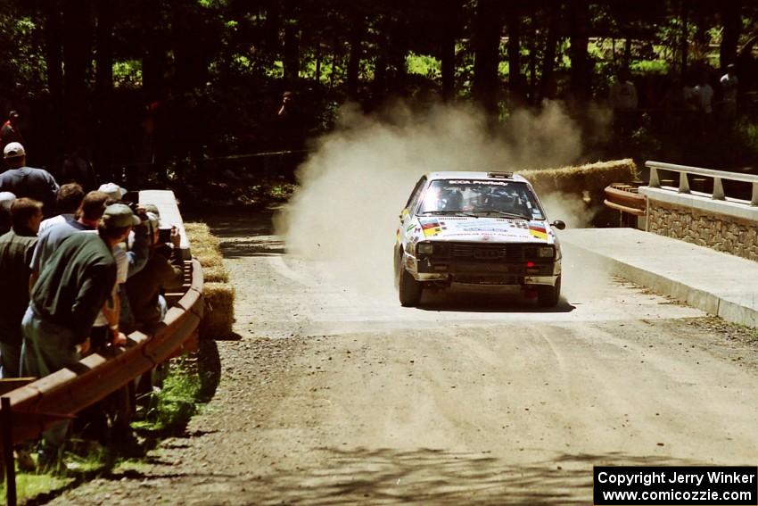 Ivan Orisek / Olga Orisek Audi 4000 Quattro at the Asaph Campground spectator location on SS4, Phasa.