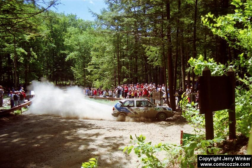 Eric Burmeister / Mark Buskirk VW GTI at the Asaph Campground spectator location on SS4, Phasa.