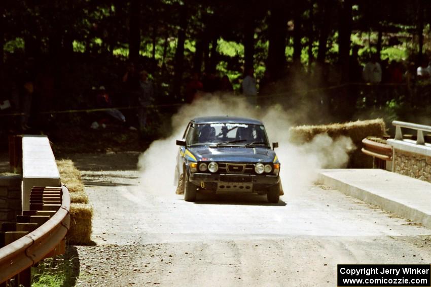 Mike White / Marc Goldfarb SAAB 99GLI at the Asaph Campground spectator location on SS4, Phasa.