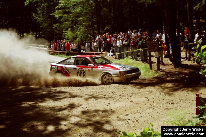 Jon Bogert / Daphne Bogert Toyota Celica All-Trac at the Asaph Campground spectator location on SS4, Phasa.