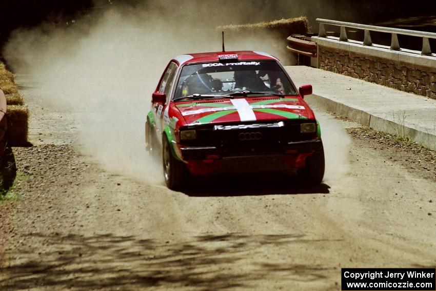 Dick Casey / Carlos Arrieta, Sr. Audi 4000 Quattro at the Asaph Campground spectator location on SS4, Phasa.