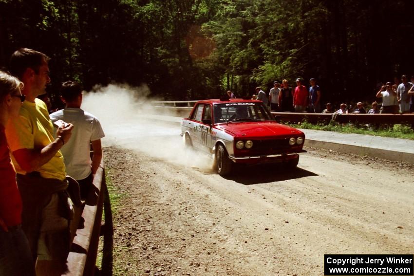 Dan Cook / Bill Rhodes Datsun 510 at the Asaph Campground spectator location on SS4, Phasa.