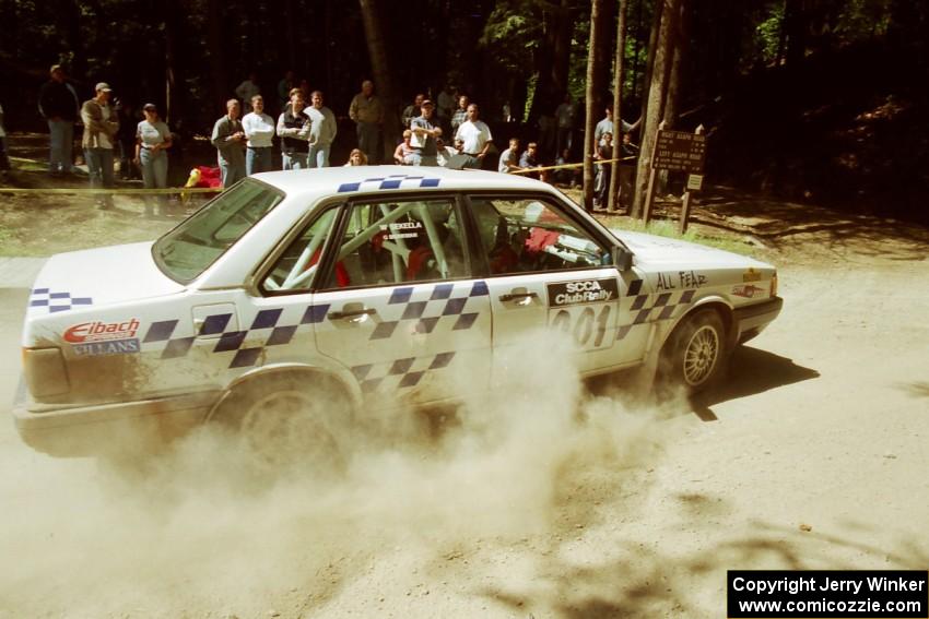 Gerry Brinkman / Will Sekella Audi 4000 Quattro at the Asaph Campground spectator location on SS4, Phasa.