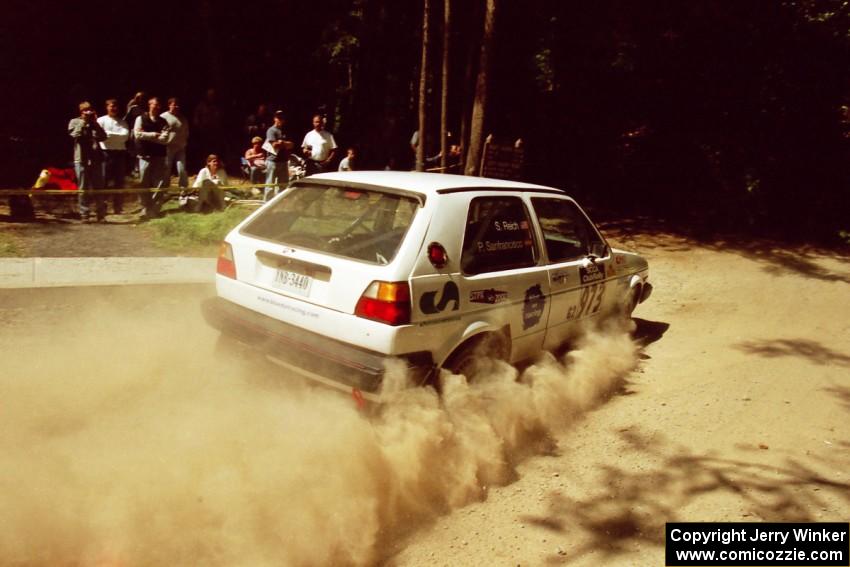 Pablo Sanfrancisco / Steven Reich VW GTI at the Asaph Campground spectator location on SS4, Phasa.