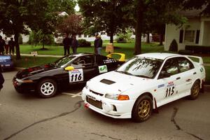 Seamus Burke / Frank Cunningham Mitsubishi Lancer Evo IV and Tom Lawless / Brendan Lawless Mitsubishi Eclipse at parc expose.