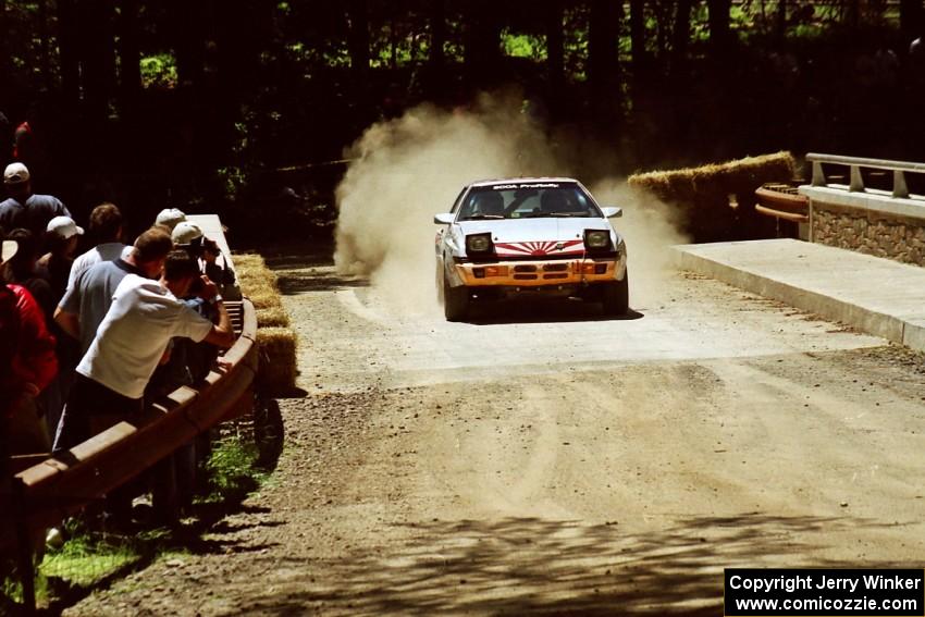 Mark Bowers / Duffy Bowers Mitsubishi Starion at the Asaph Campground spectator location on SS4, Phasa.