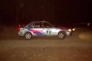 Nick Robinson / Carl Lindquist Honda Civic at the first hairpin on SS8, Rim Stock.