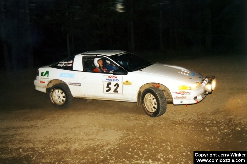 Doug Shepherd / Pete Gladysz Mitsubishi Eclipse at the first hairpin on SS8, Rim Stock.