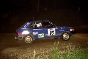 Mark Utecht / Brenda Corneliusen Dodge Omni GLH-Turbo at the first hairpin on SS8, Rim Stock.