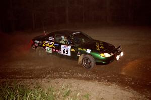 Tad Ohtake / Bob Martin Ford Escort ZX2 at the first hairpin on SS8, Rim Stock.