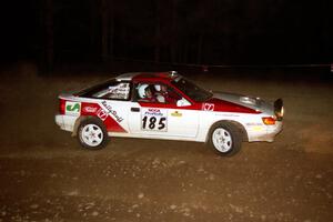 Jon Bogert / Daphne Bogert Toyota Celica All-Trac at the first hairpin on SS8, Rim Stock.