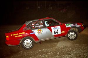 Sylvester Stepniewski / Adam Pelc Audi 4000 Quattro at the first hairpin on SS8, Rim Stock.