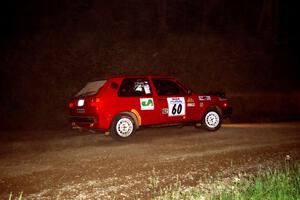 John Rahill / Vlad Hladky VW Golf at the first hairpin on SS8, Rim Stock.