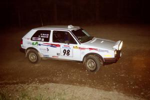 Bob Nielsen / Rob Bohn VW GTI at the first hairpin on SS8, Rim Stock.