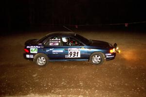 Don Kennedy / Keith Kennedy Subaru Impreza at the first hairpin on SS8, Rim Stock.