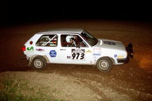 Pablo Sanfrancisco / Steven Reich VW GTI at the first hairpin on SS8, Rim Stock.