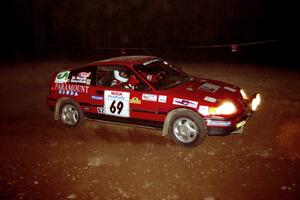 Charles Sherrill / Mark Rea Honda CRX Si at the first hairpin on SS8, Rim Stock.