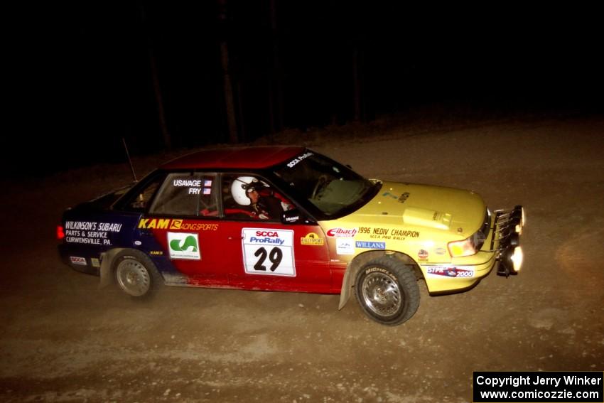 Dean Fry / Greg Usavage Subaru Legacy at the first hairpin on SS8, Rim Stock.