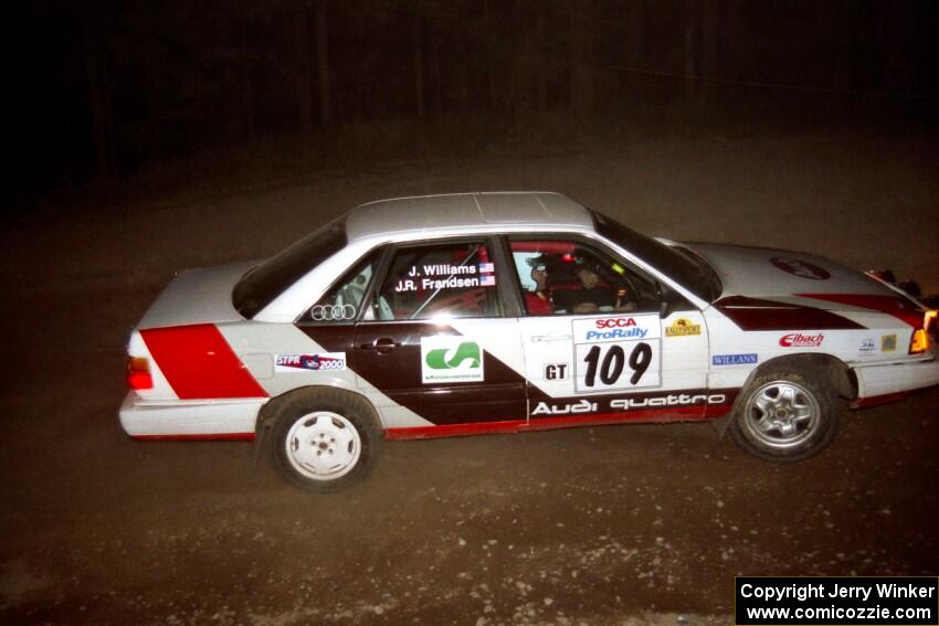 James Frandsen / Jeff Williams Audi 200 Quattro at the first hairpin on SS8, Rim Stock.