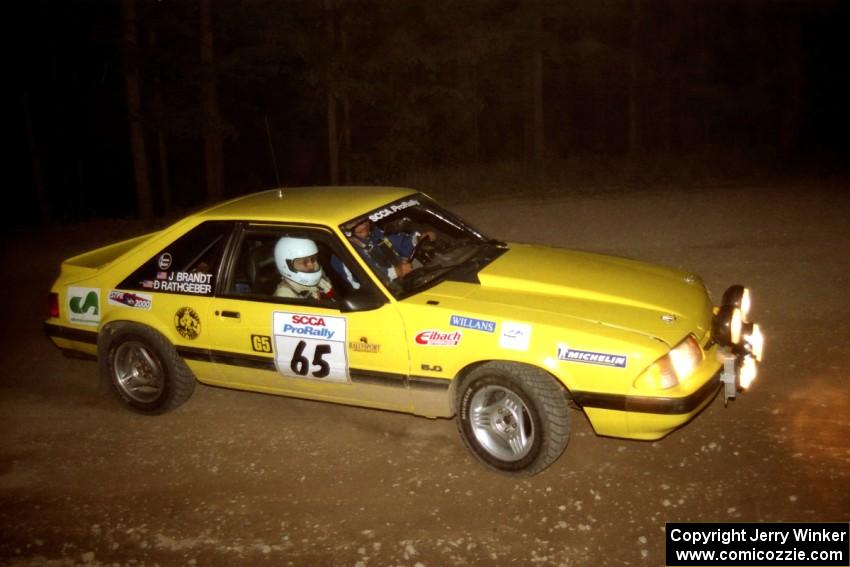 Don Rathgeber / Jimmy Brandt Ford Mustang at the first hairpin on SS8, Rim Stock.