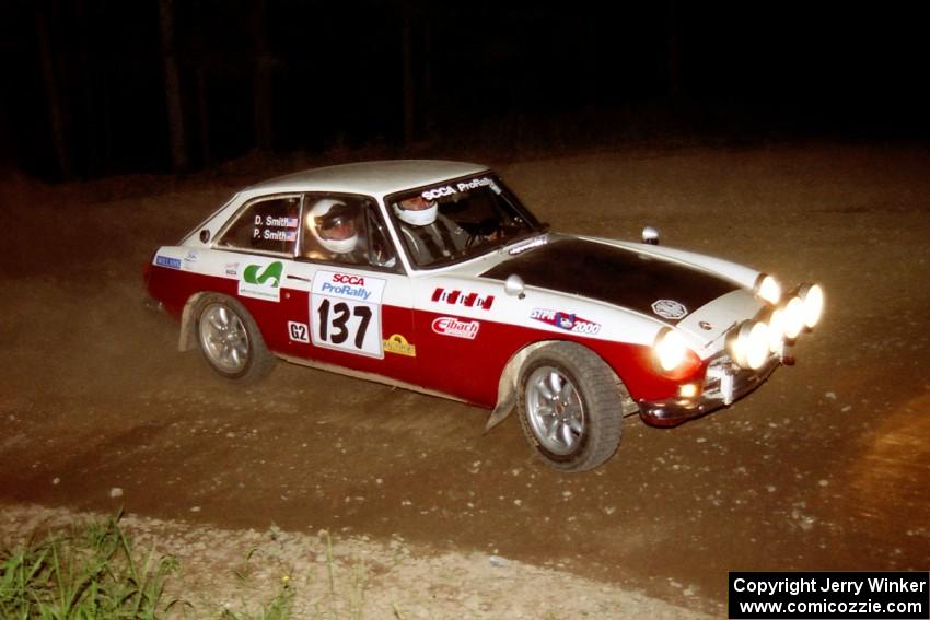 Phil Smith / Dallas Smith MGB-GT at the first hairpin on SS8, Rim Stock.